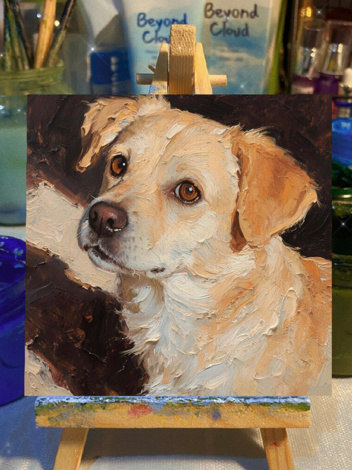 Hand-Painted Realistic Oil Pet Portrait Custom Canvas