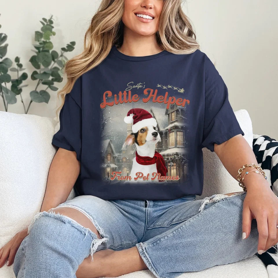 Custom Vintage Christmas Pet T-Shirt