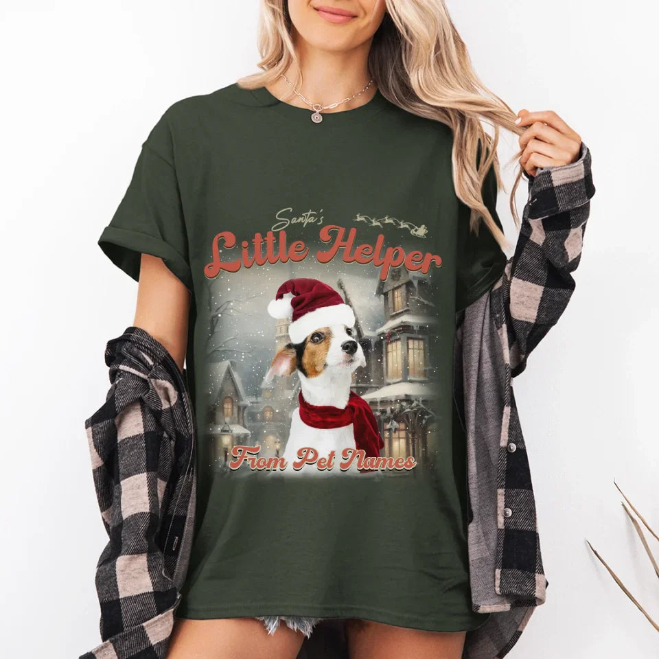Custom Vintage Christmas Pet T-Shirt