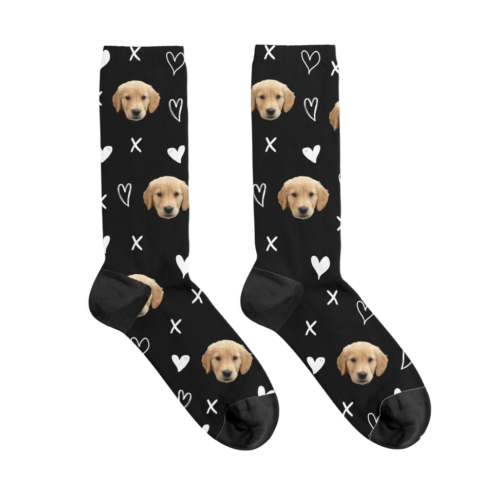 Hugs and Kisses Pet Face Socks