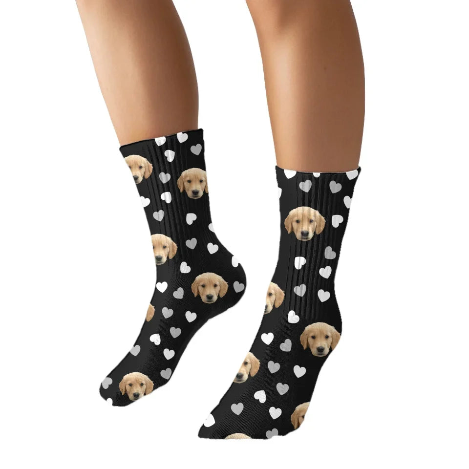 Pet Face Heart Pattern Socks
