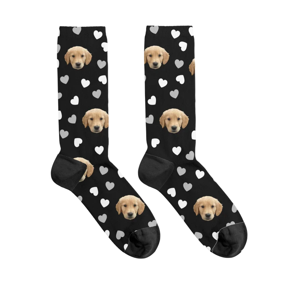 Pet Face Heart Pattern Socks