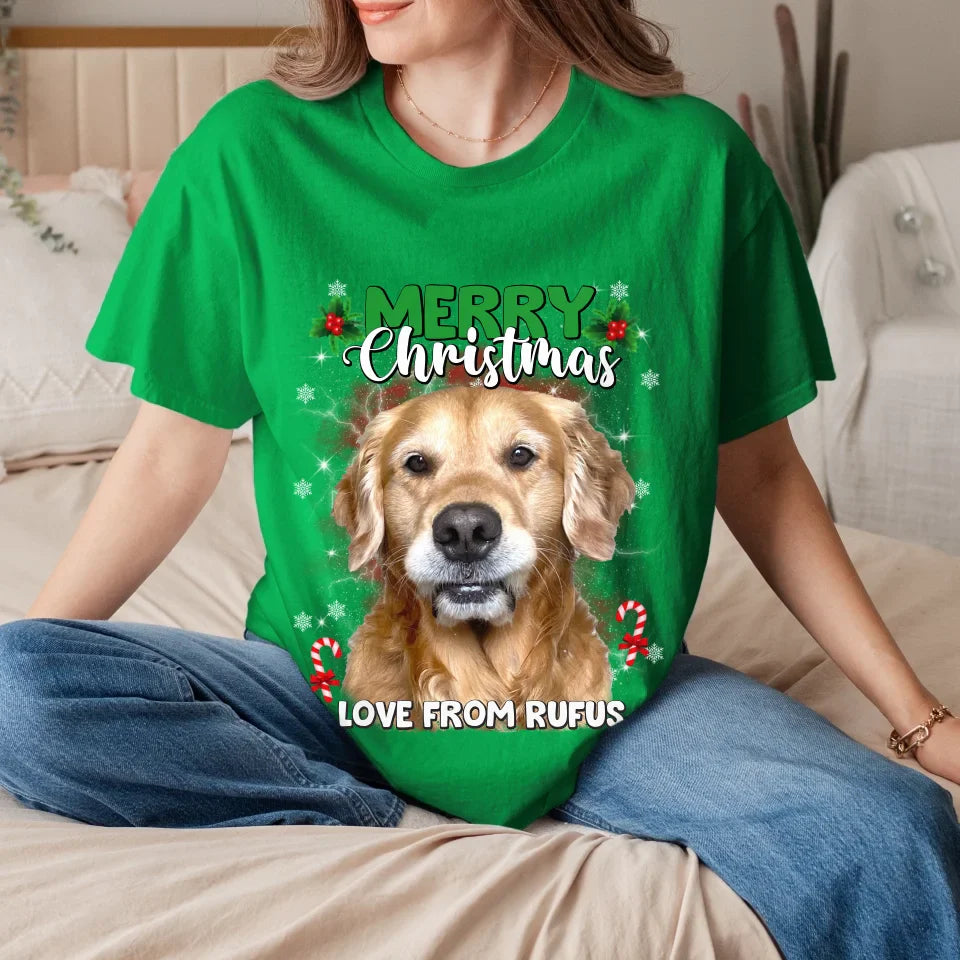 Personalized Christmas Pet Photo Upload T-Shirt