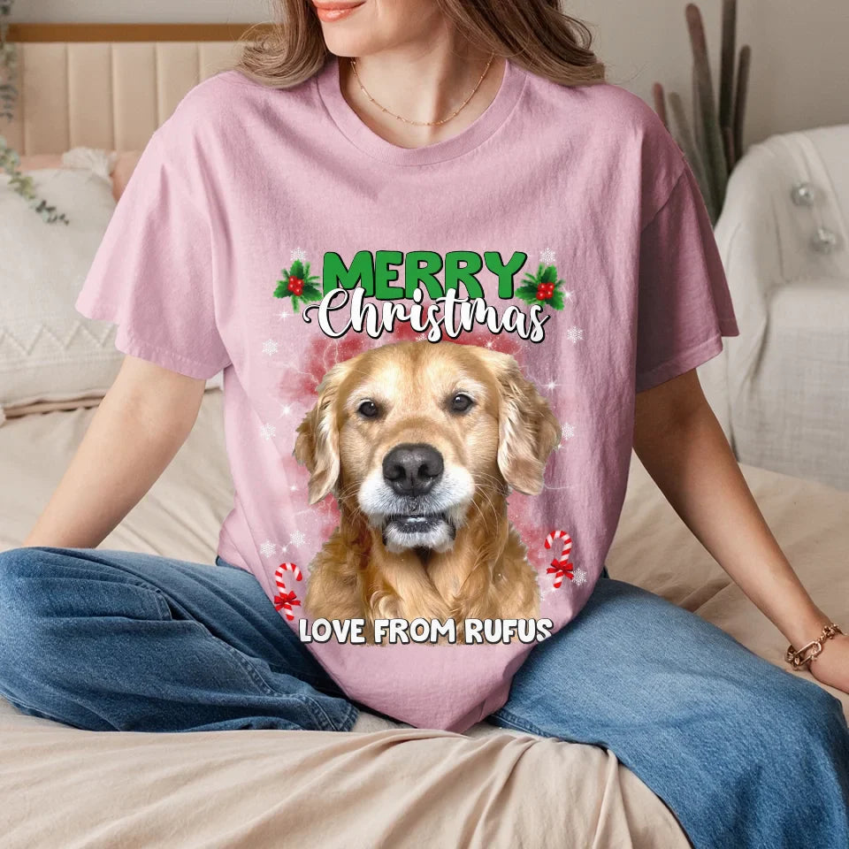 Personalized Christmas Pet Photo Upload T-Shirt
