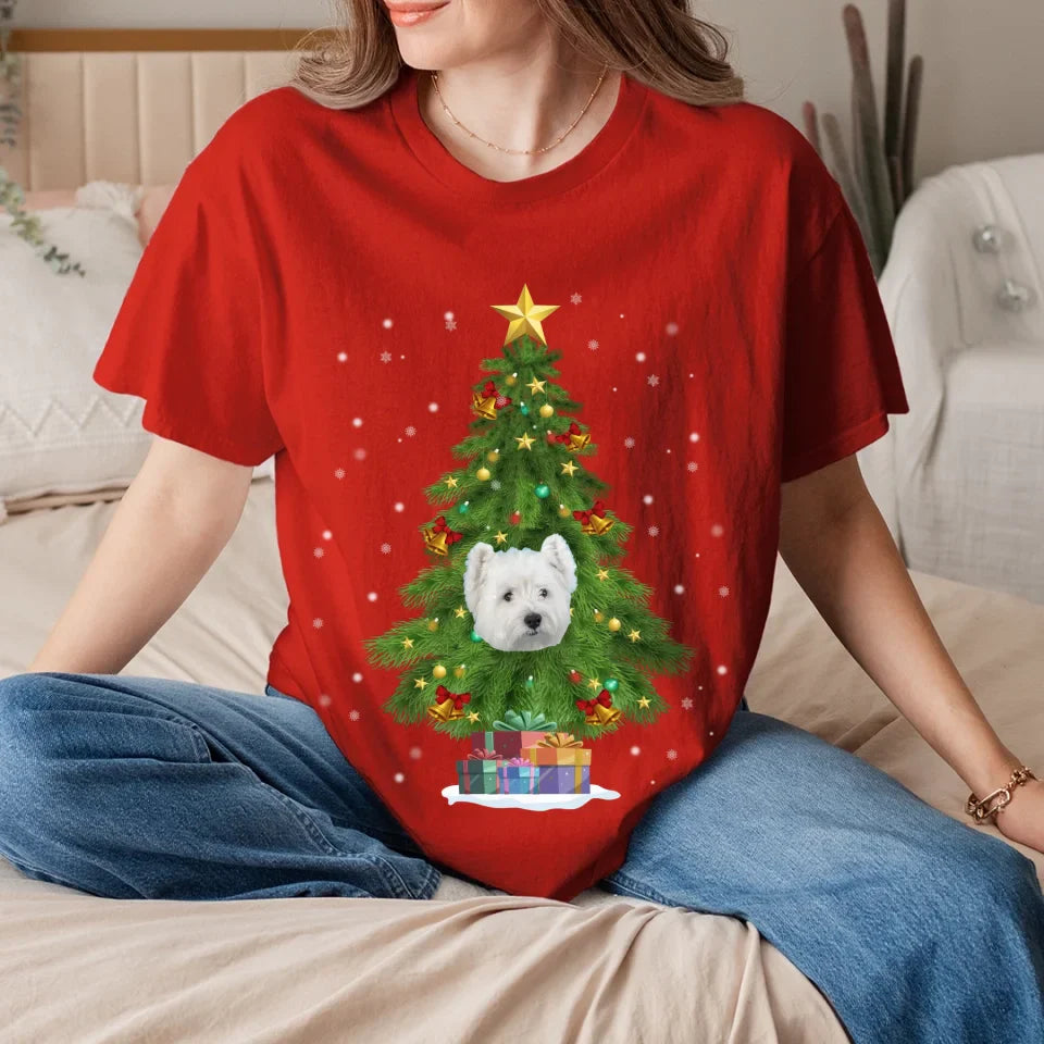 Personalized Christmas Tree Photo Upload T-Shirt