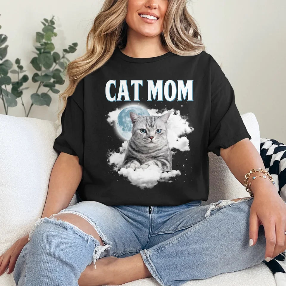 Custom Night Sky Pet Photo Upload T-Shirt