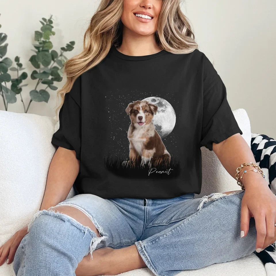 Full Moon Custom Pet Photo T-Shirt