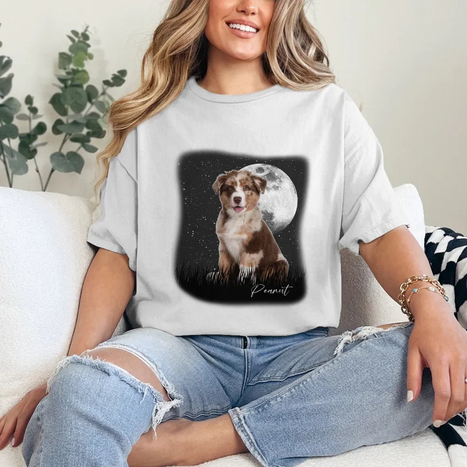 Full Moon Custom Pet Photo T-Shirt