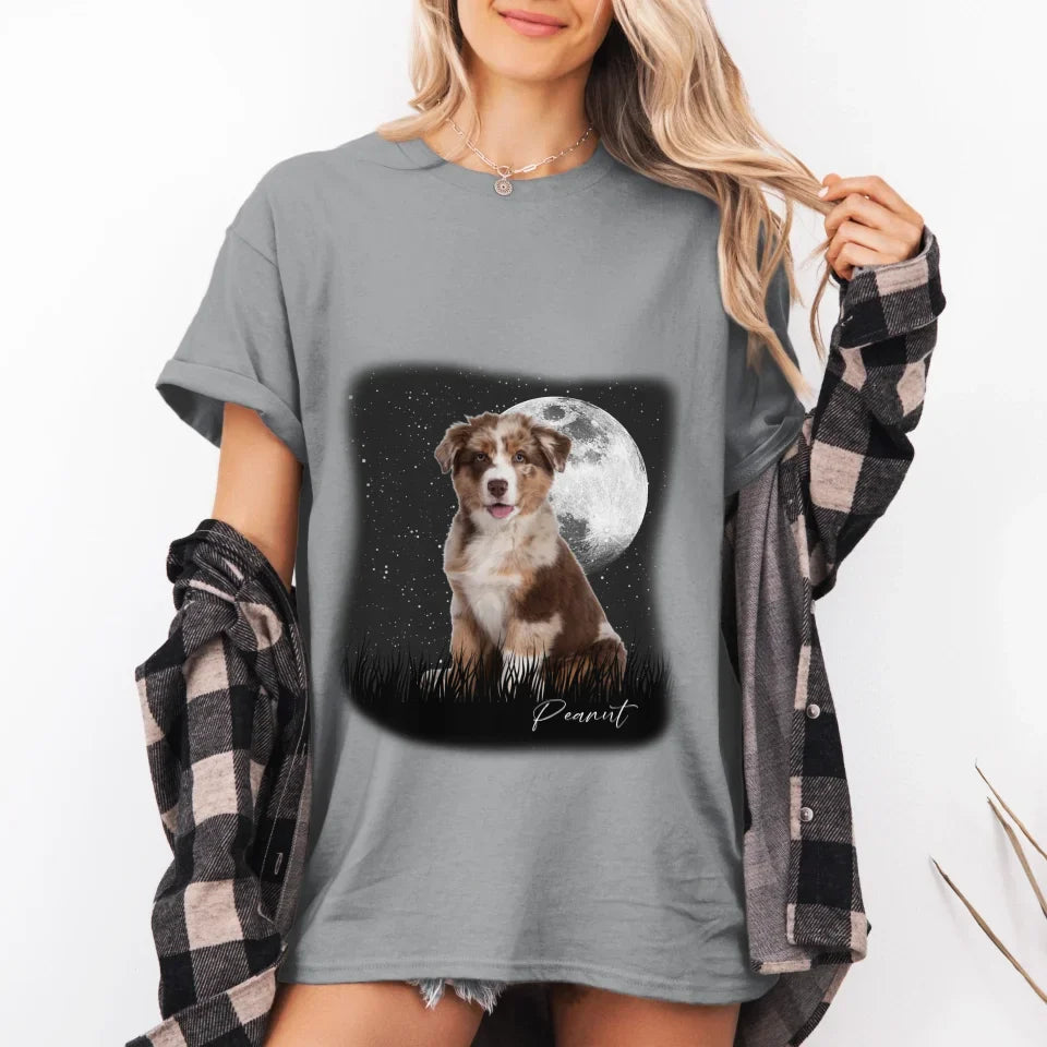 Full Moon Custom Pet Photo T-Shirt