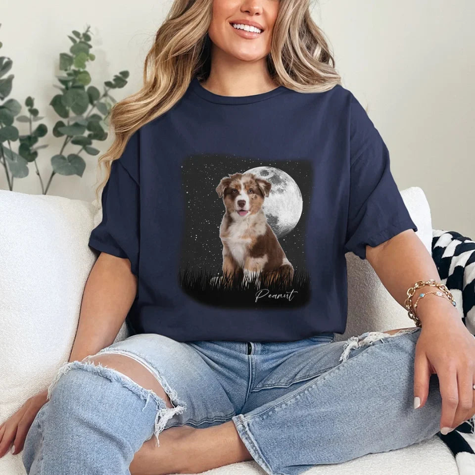 Full Moon Custom Pet Photo T-Shirt