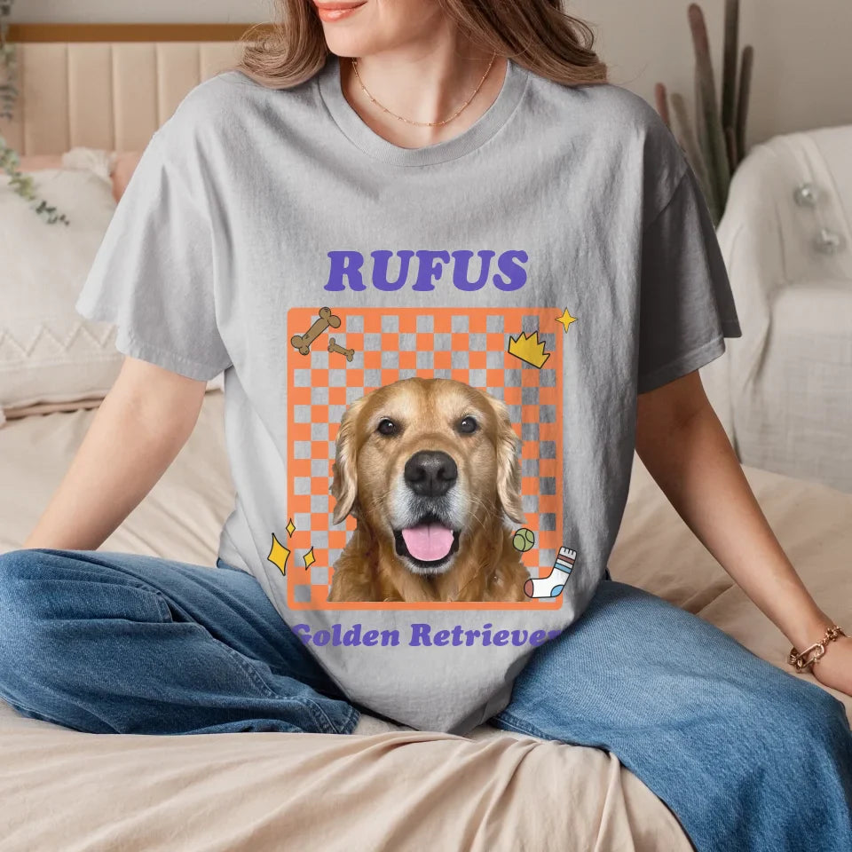 Personalized Checkered Pet Photo Tee Shirt