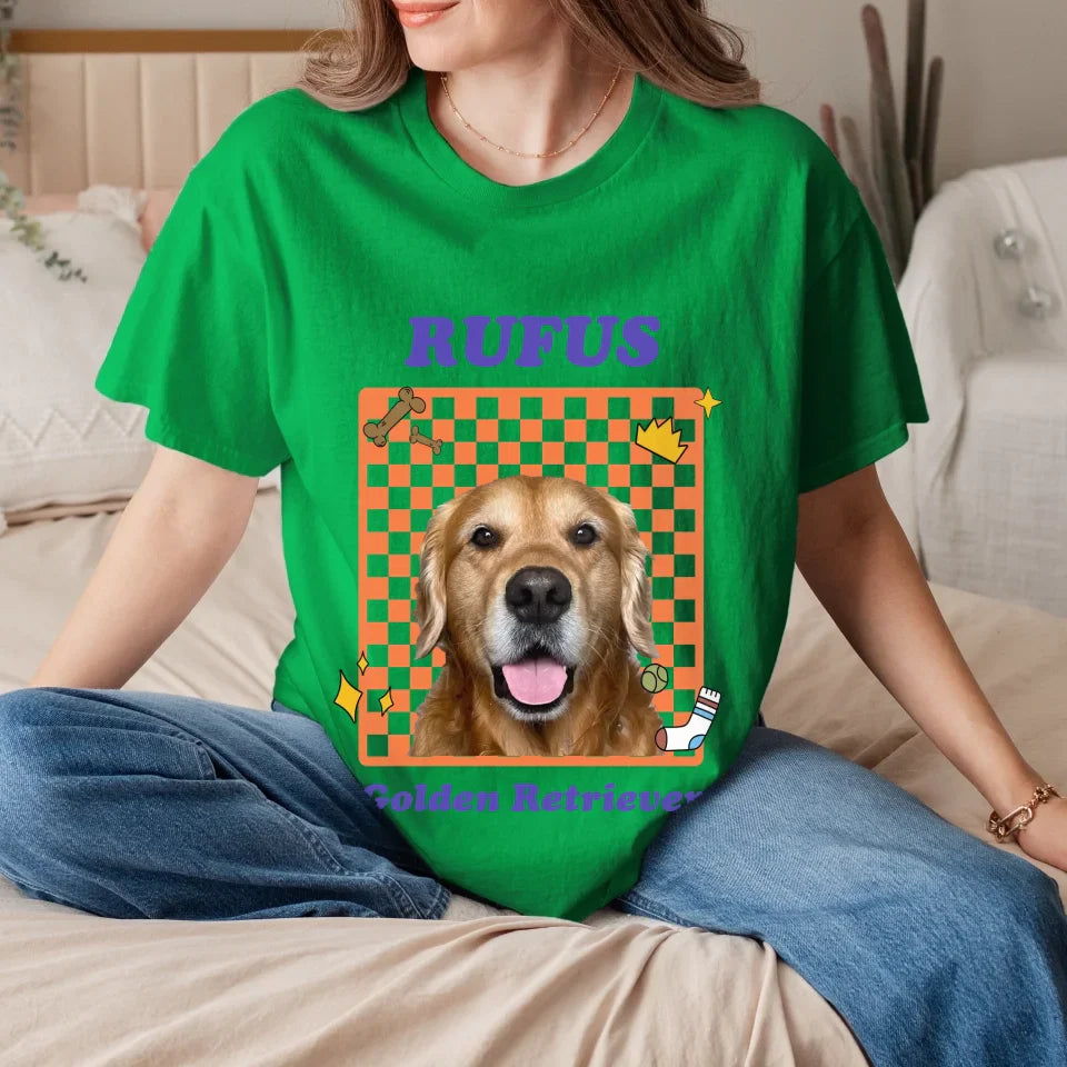 Personalized Checkered Pet Photo Tee Shirt