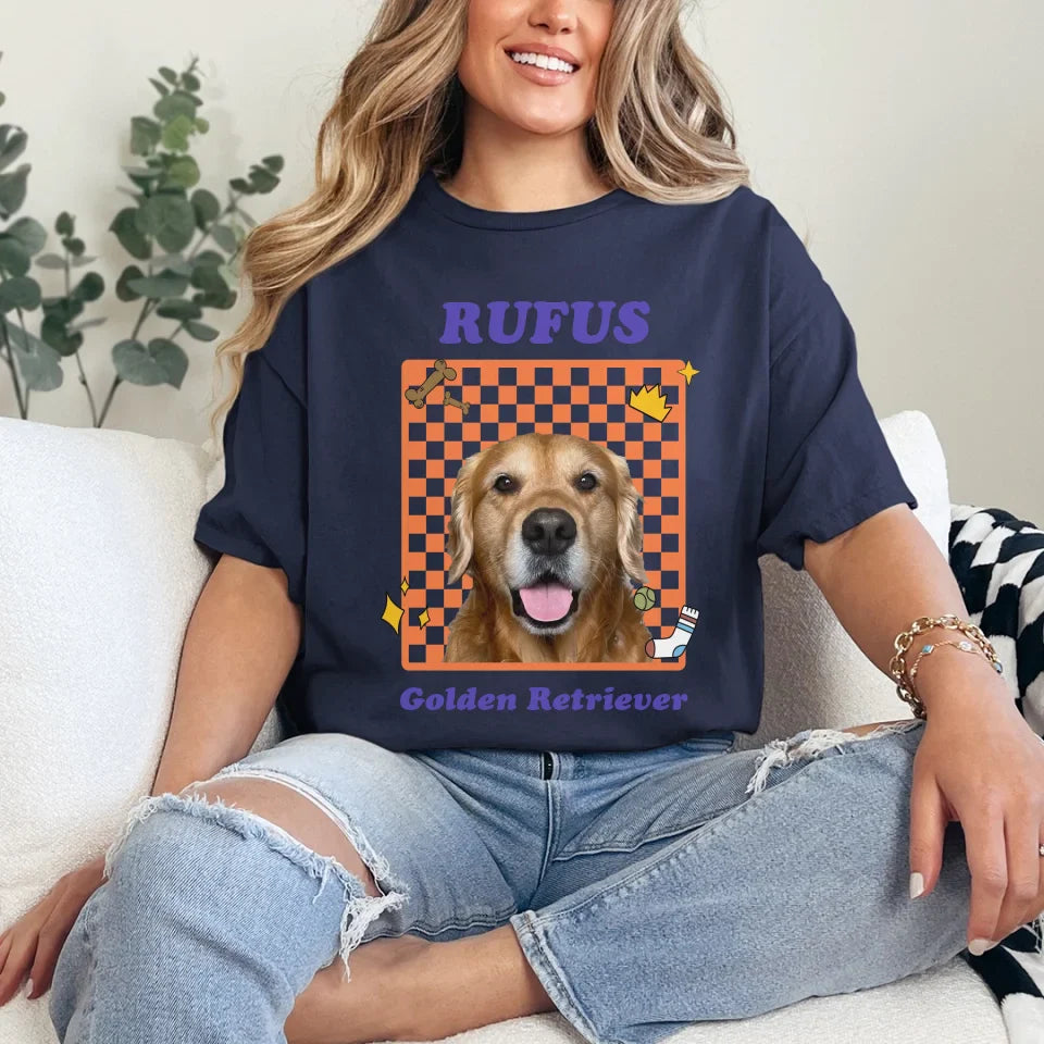 Personalized Checkered Pet Photo Tee Shirt