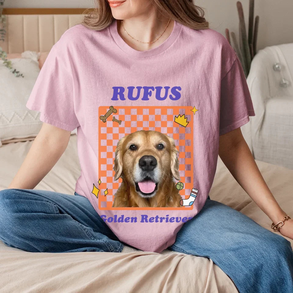 Personalized Checkered Pet Photo Tee Shirt
