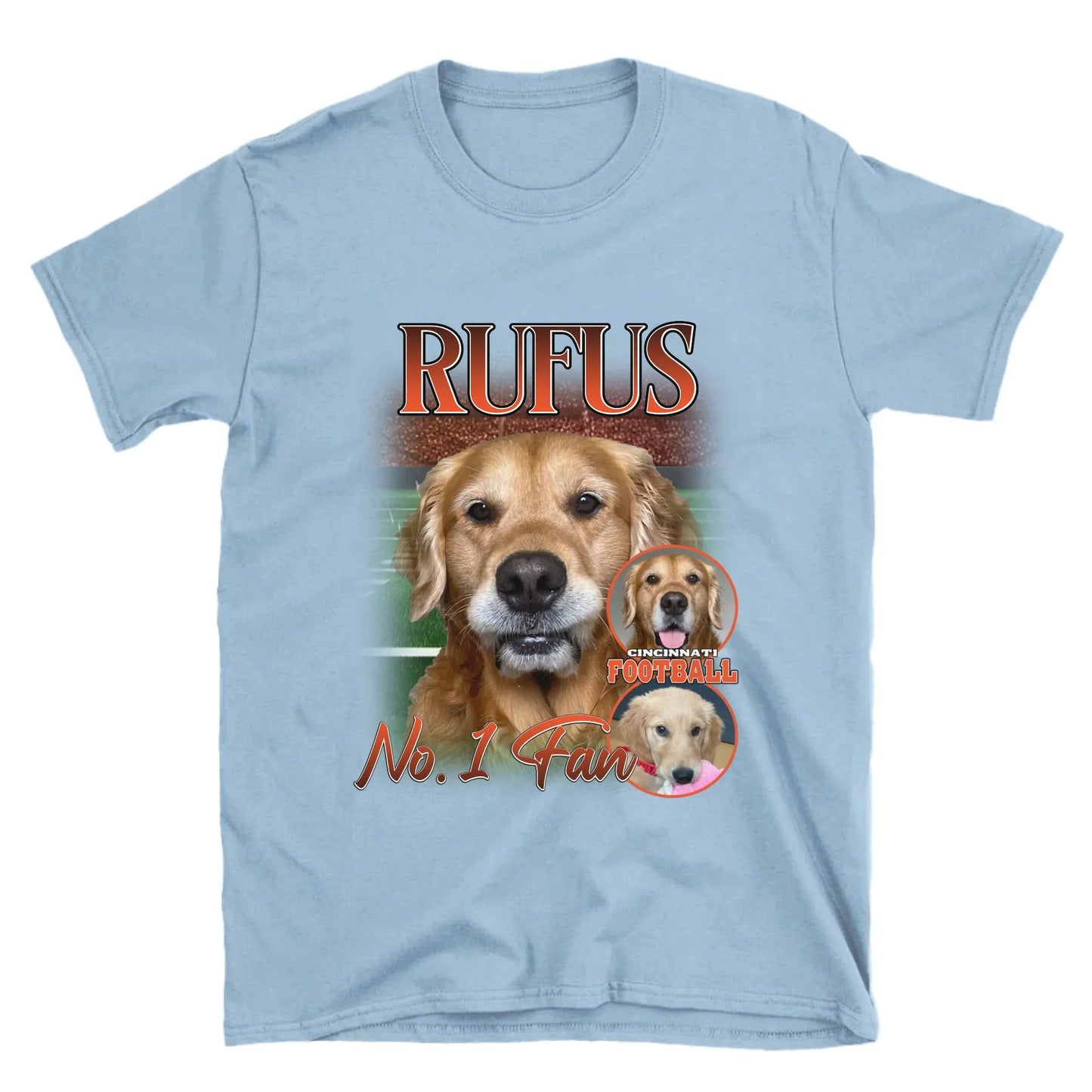Personalized American Football Custom Pet Photo T-Shirt