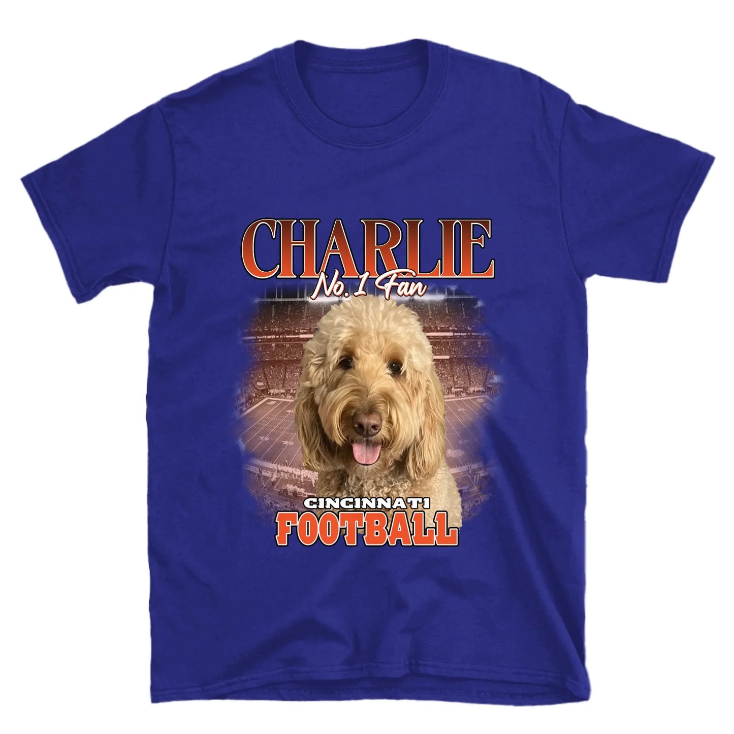 Personalized American Football Fan Pet Photo T-Shirt