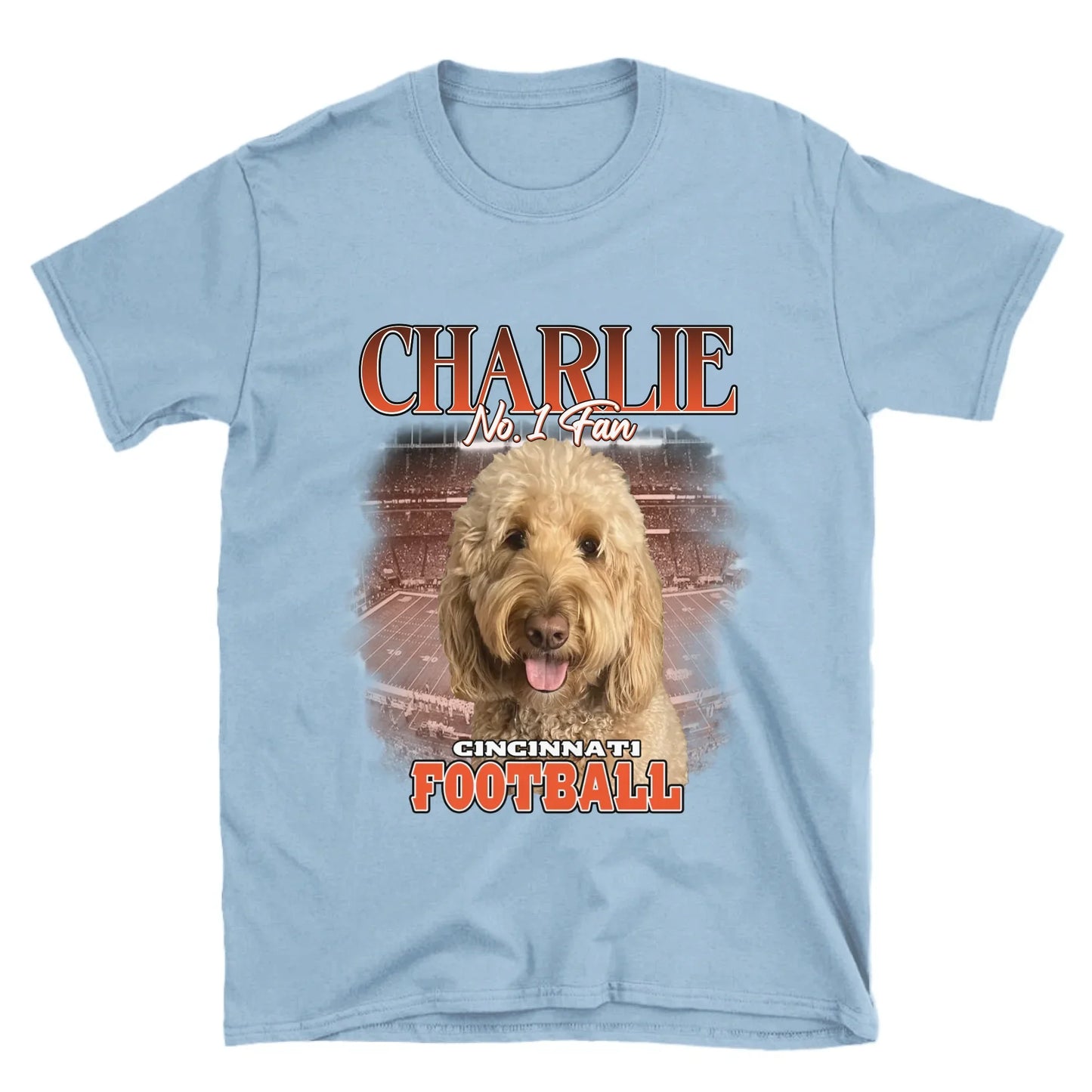 Personalized American Football Fan Pet Photo T-Shirt