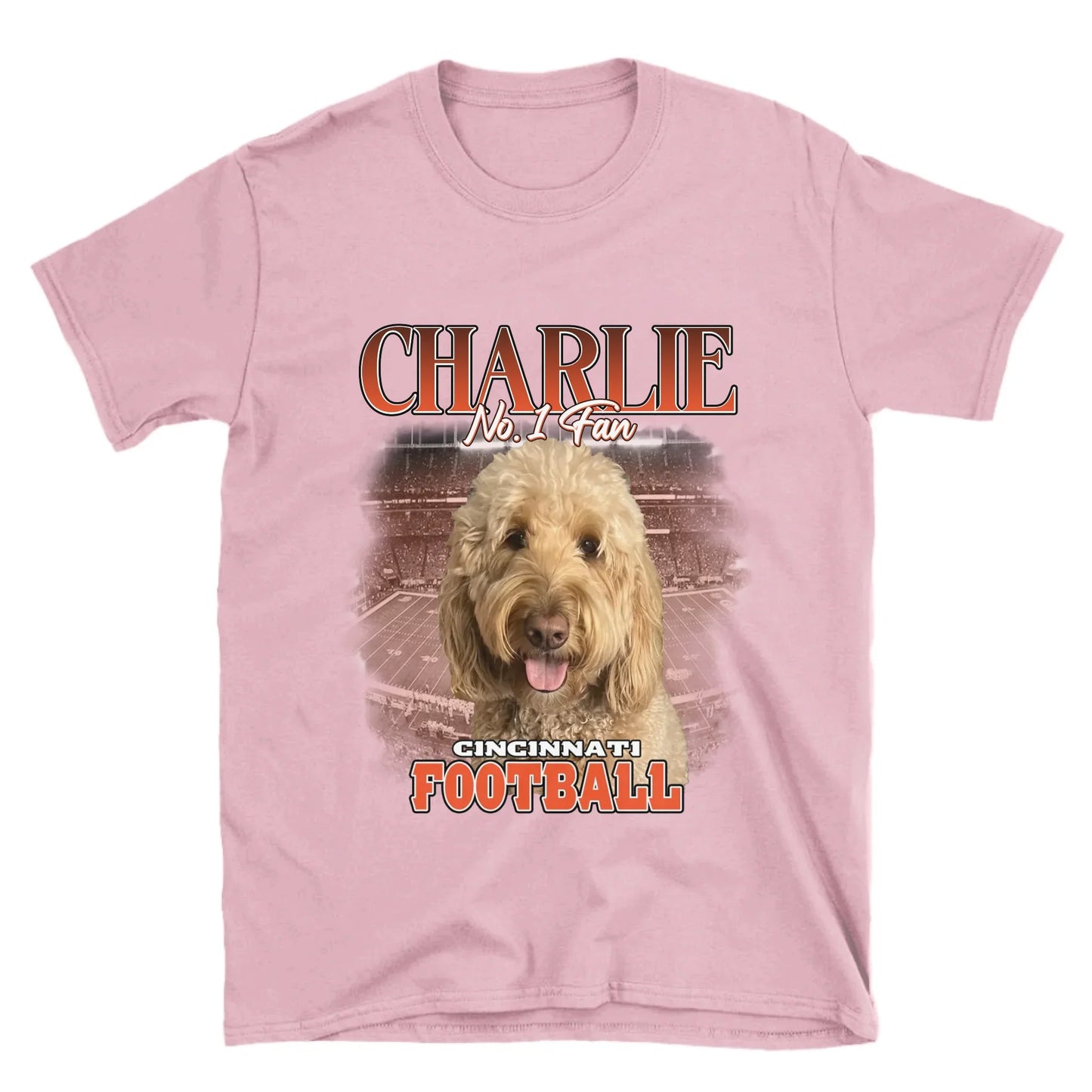 Personalized American Football Fan Pet Photo T-Shirt