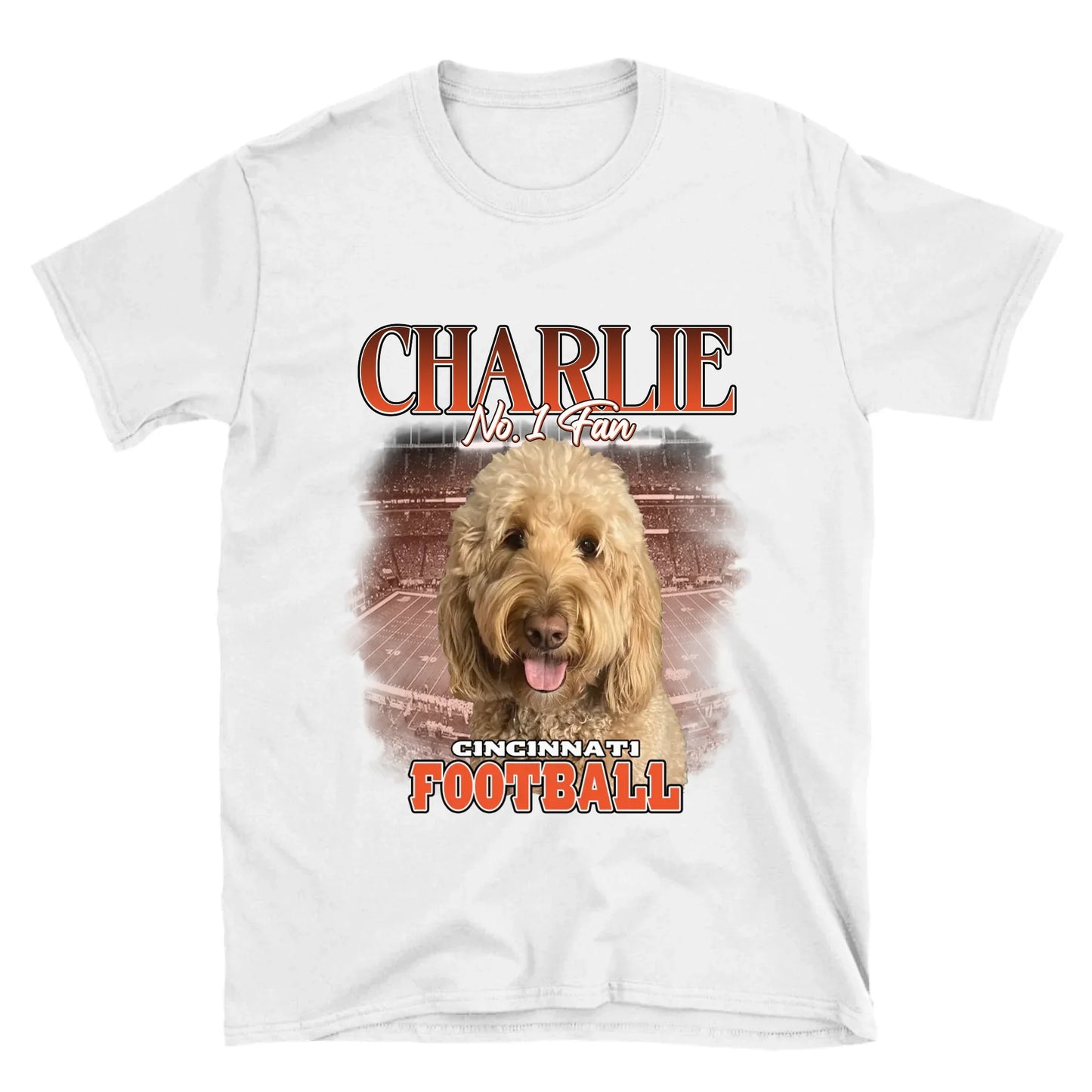 Personalized American Football Fan Pet Photo T-Shirt