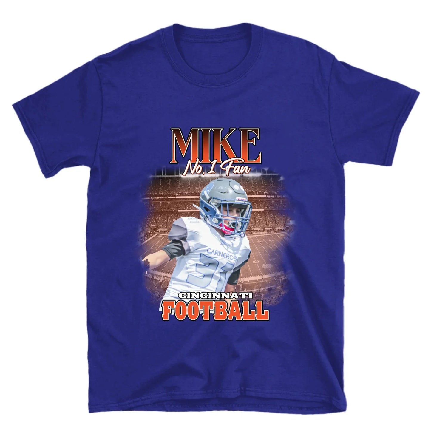 Personalized American Football Fan Photo T-Shirt