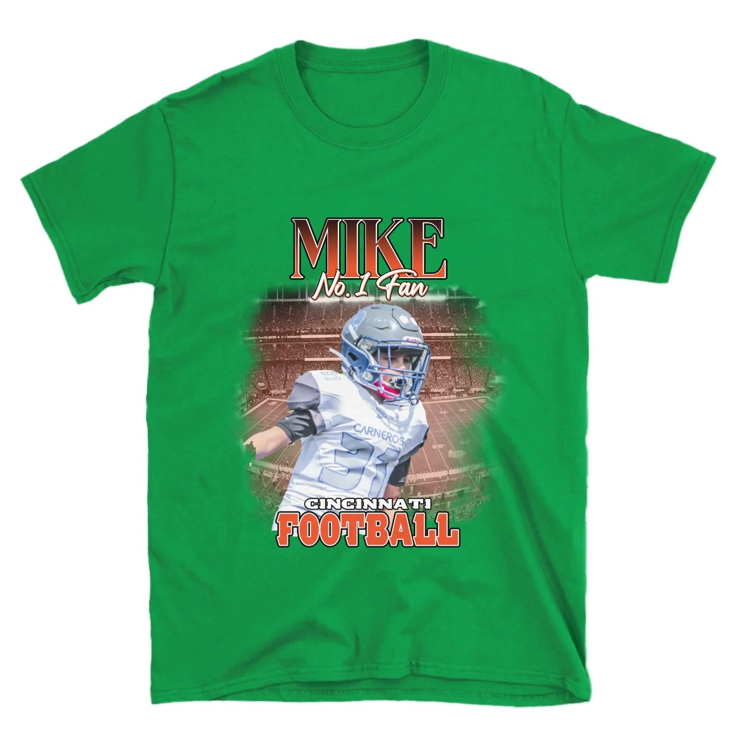 Personalized American Football Fan Photo T-Shirt
