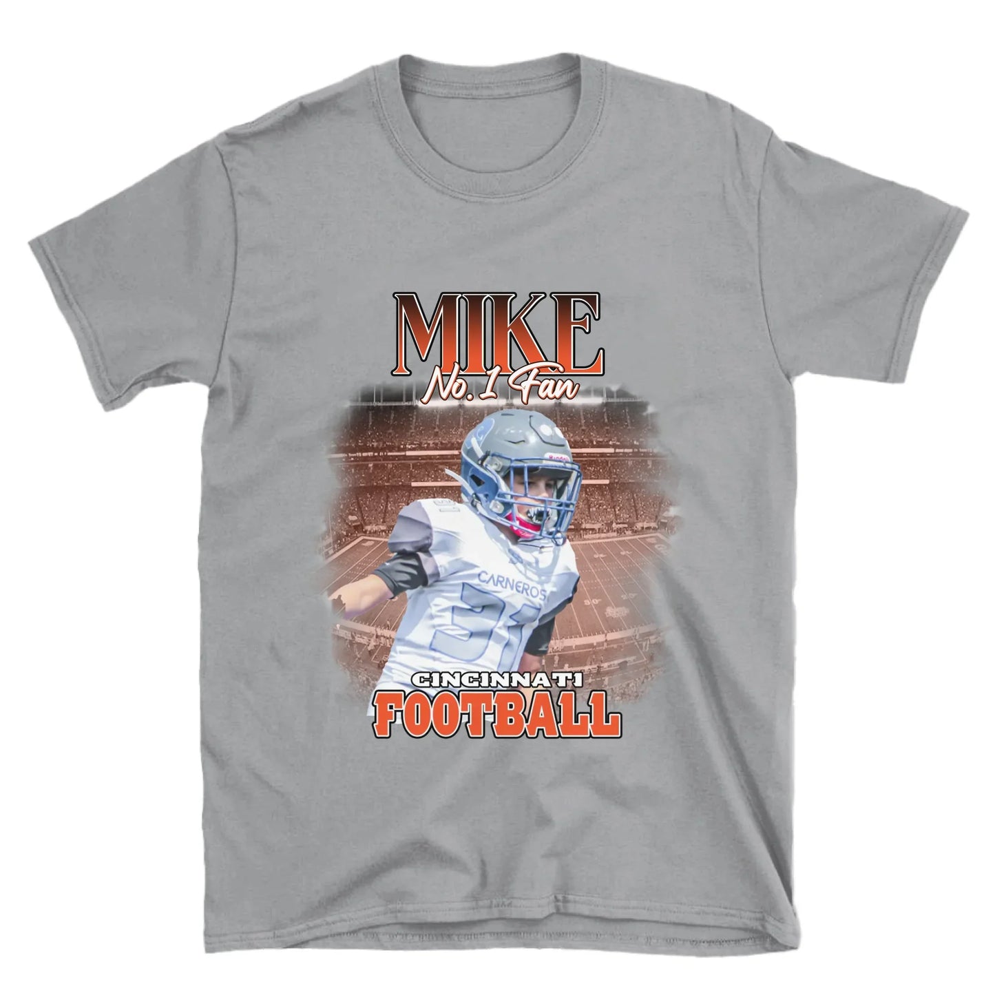 Personalized American Football Fan Photo T-Shirt