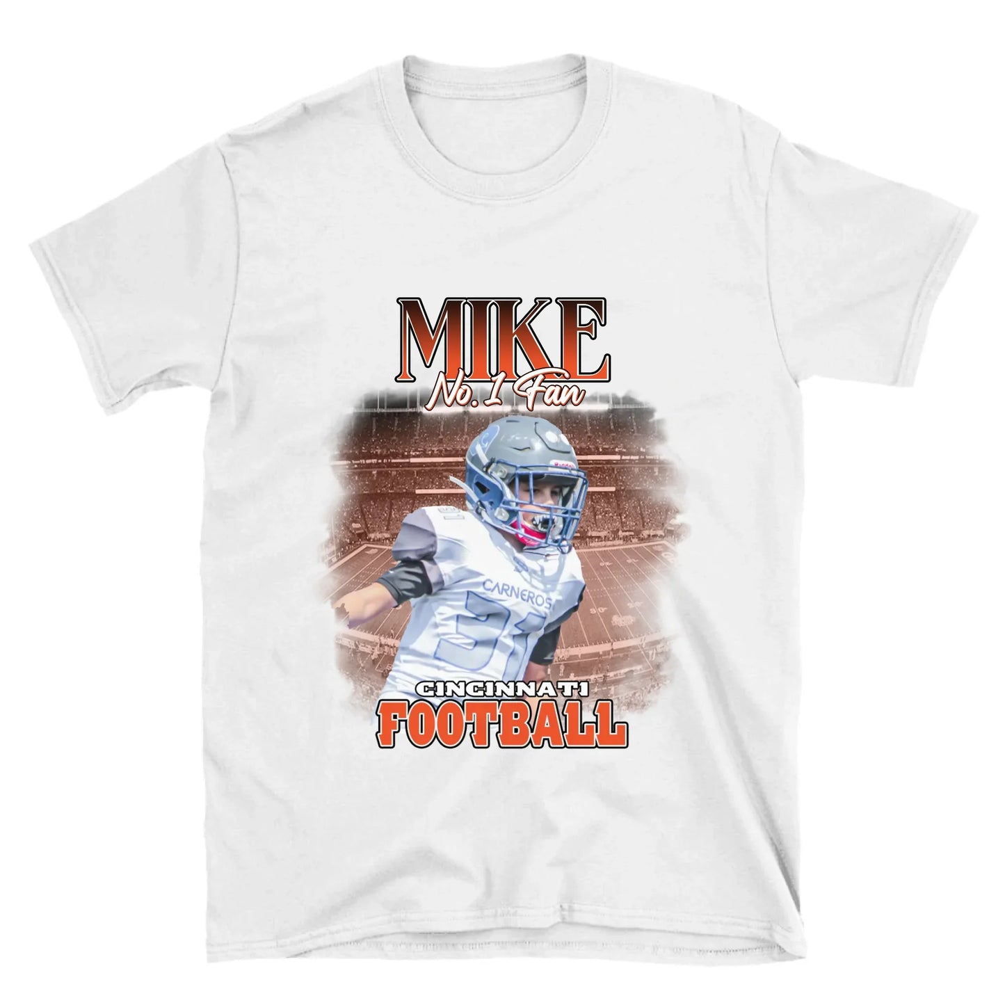 Personalized American Football Fan Photo T-Shirt