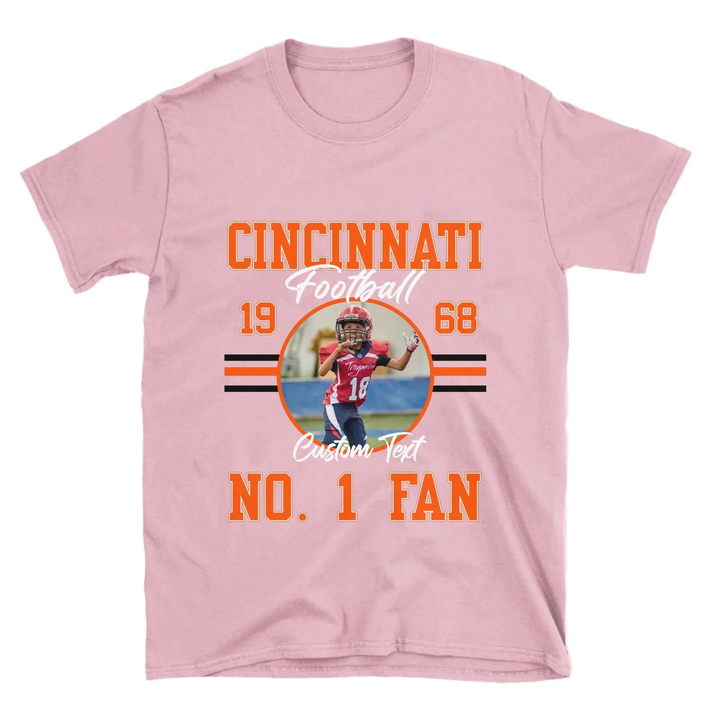 Personalized American Football Fan Custom Photo T-Shirt