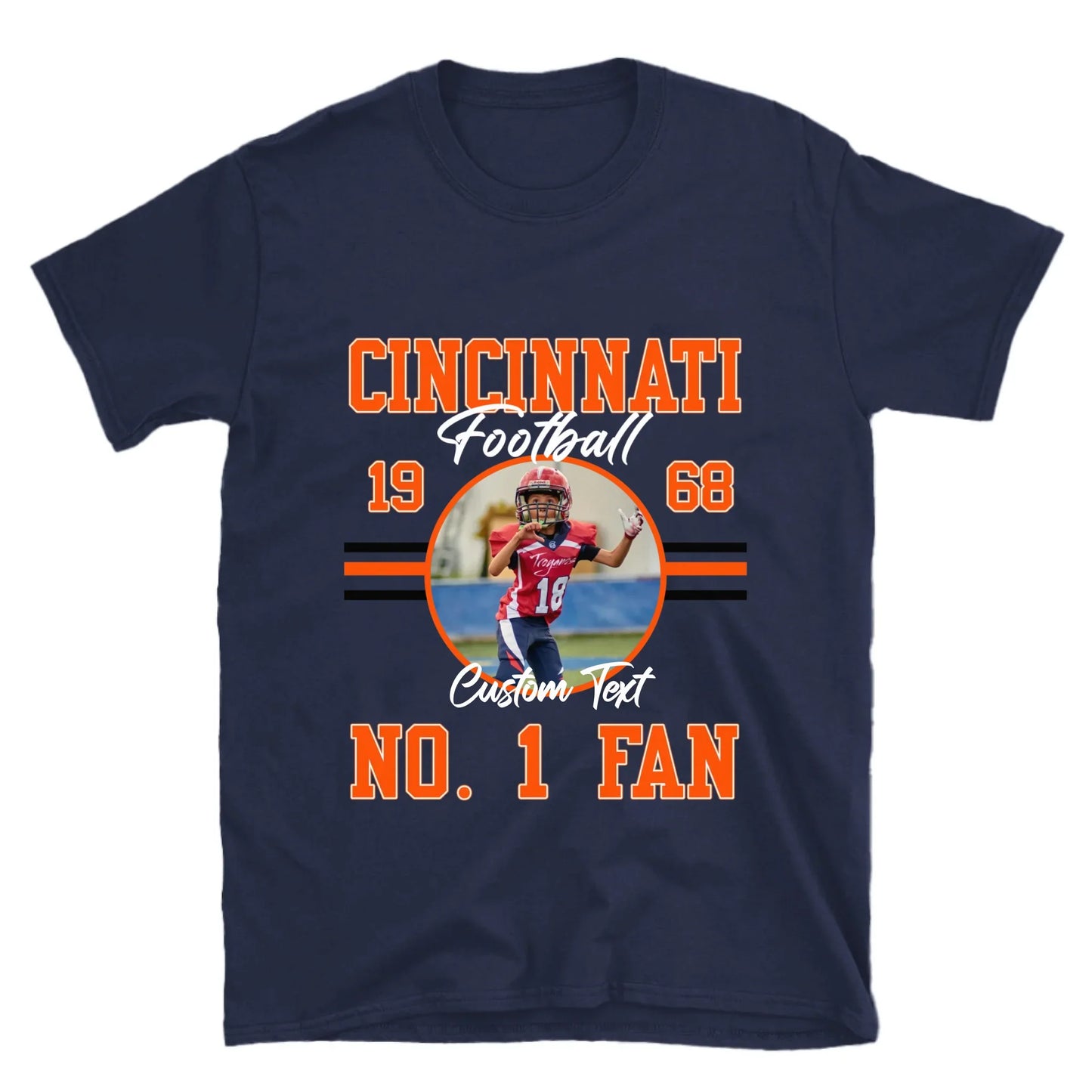 Personalized American Football Fan Custom Photo T-Shirt