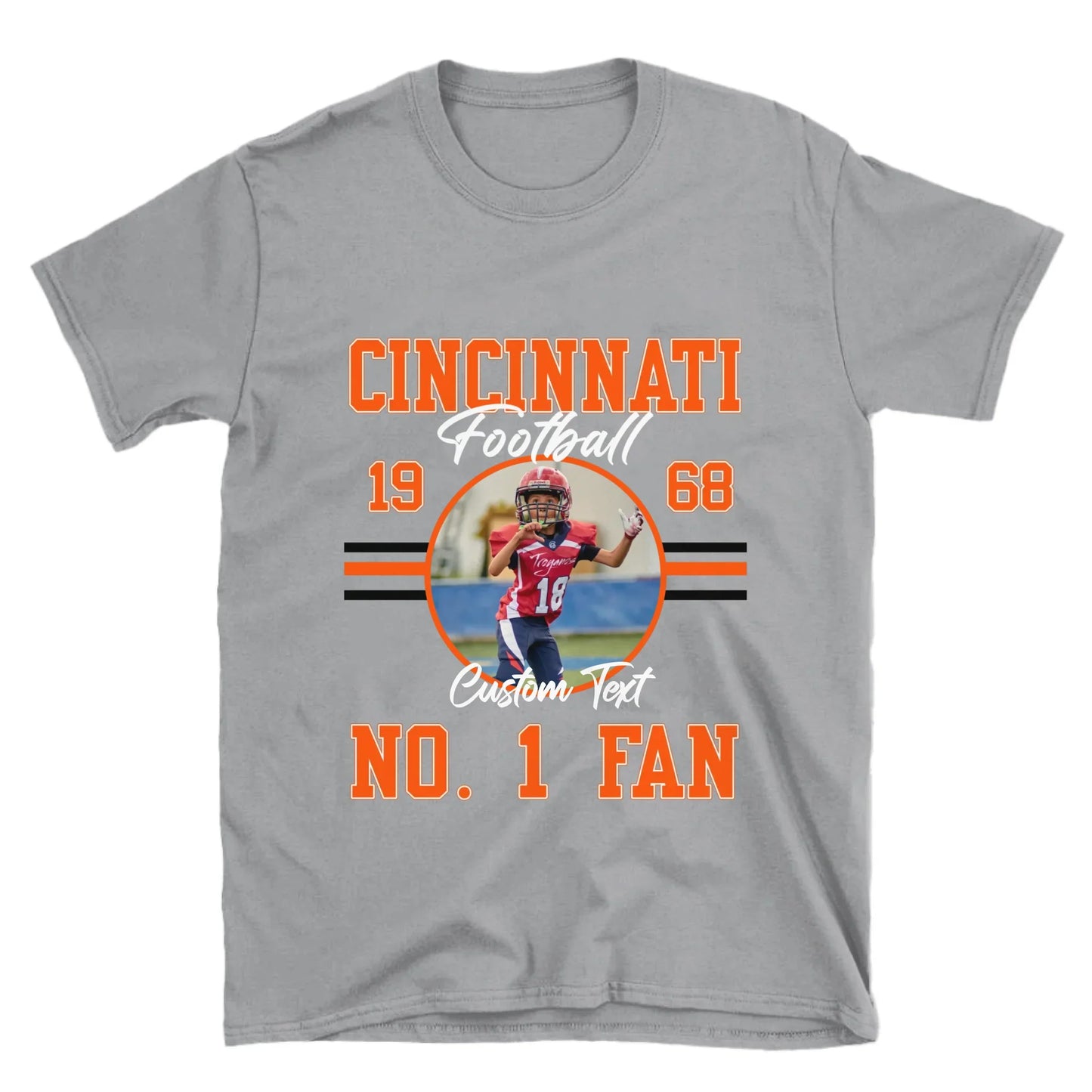 Personalized American Football Fan Custom Photo T-Shirt
