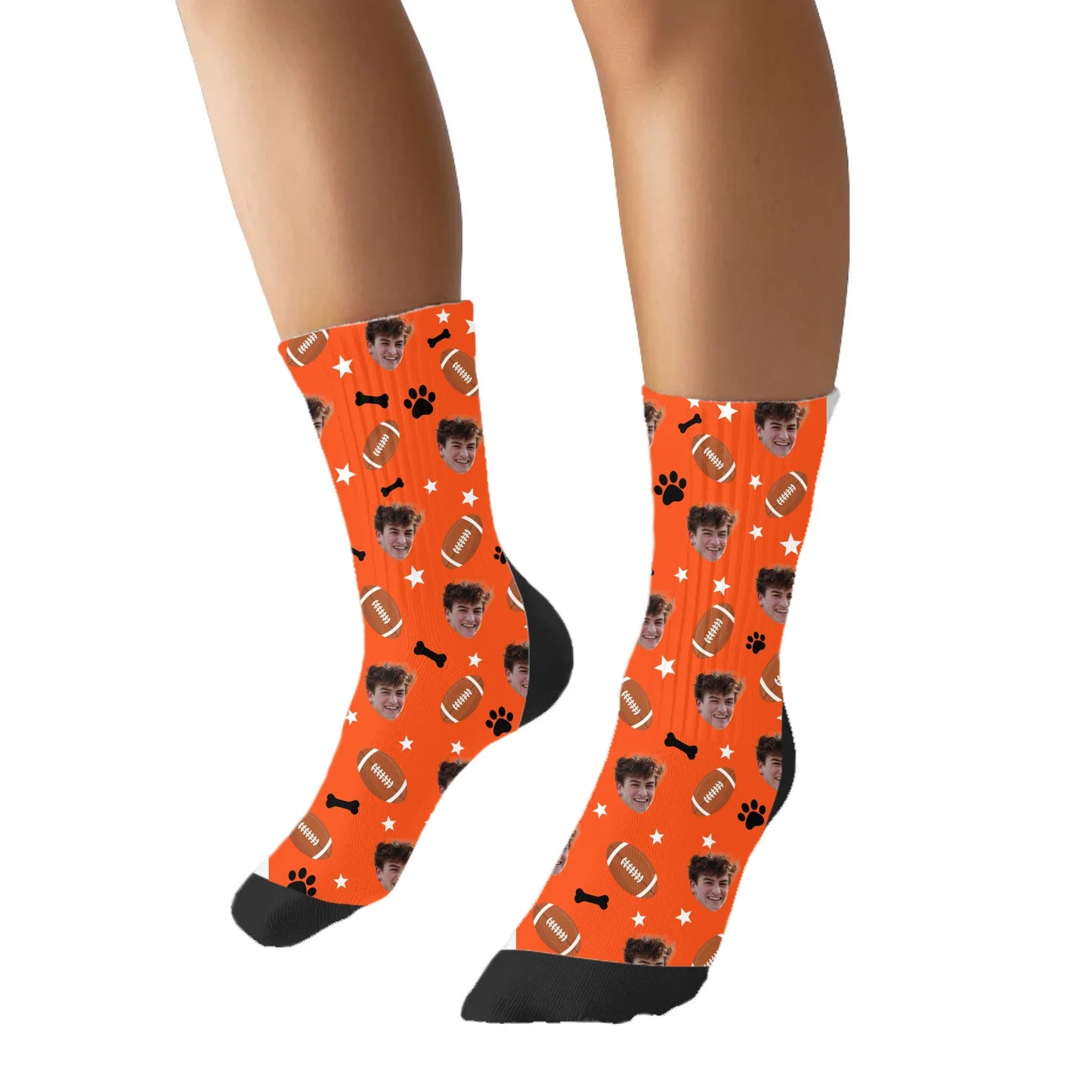 Personalized American Football Photo Socks