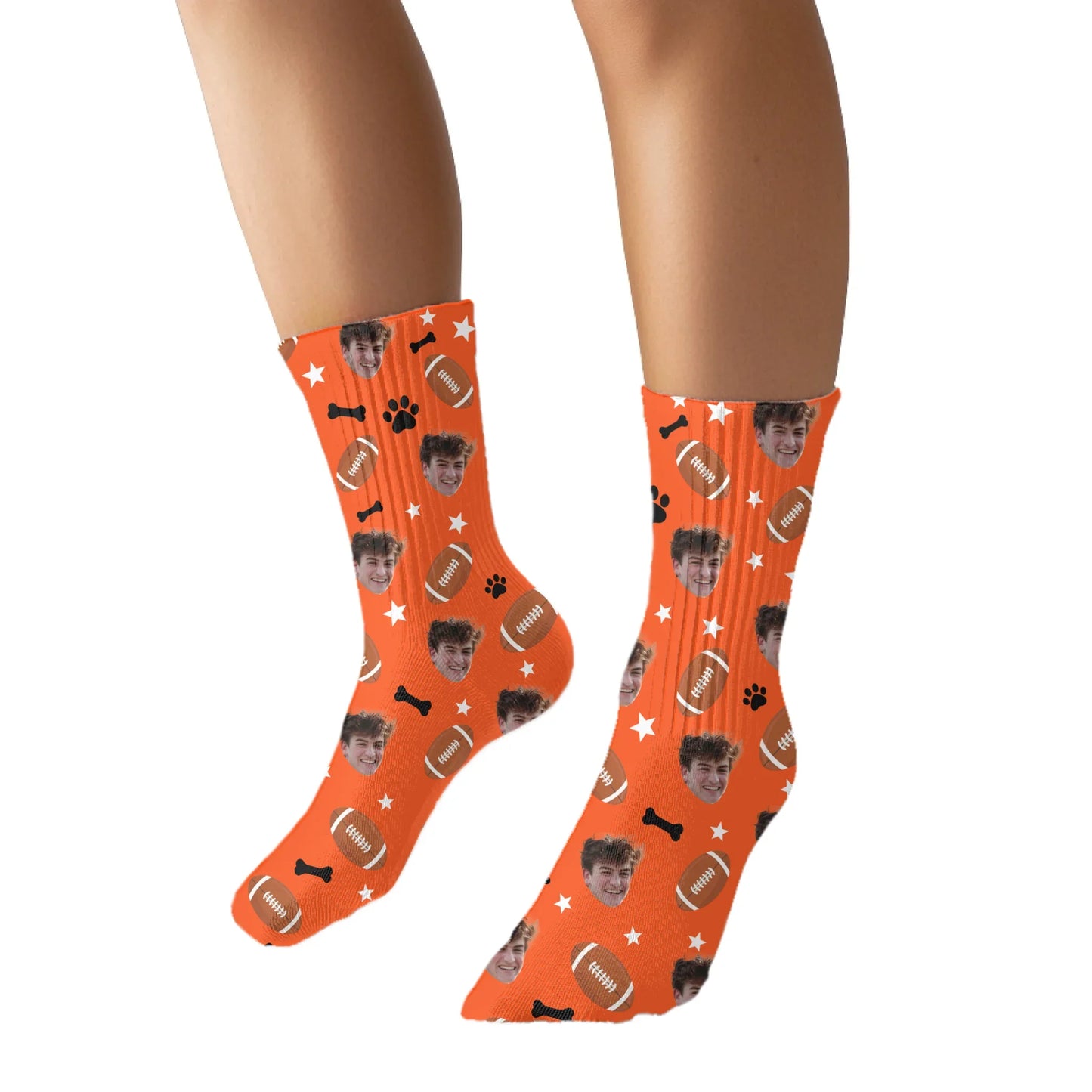Personalized American Football Photo Socks