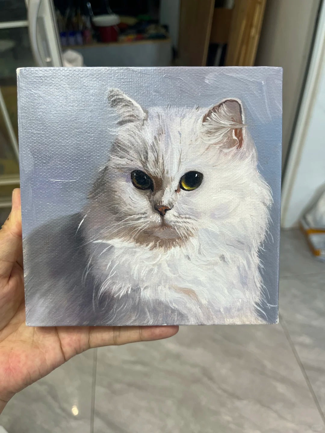 Hand-Painted Realistic Oil Pet Portrait Custom Canvas