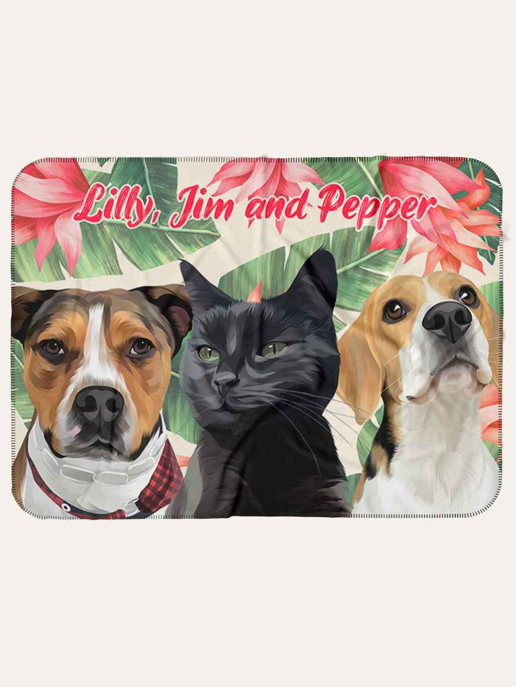 Summer (3 Pets) - Custom Pet Blanket