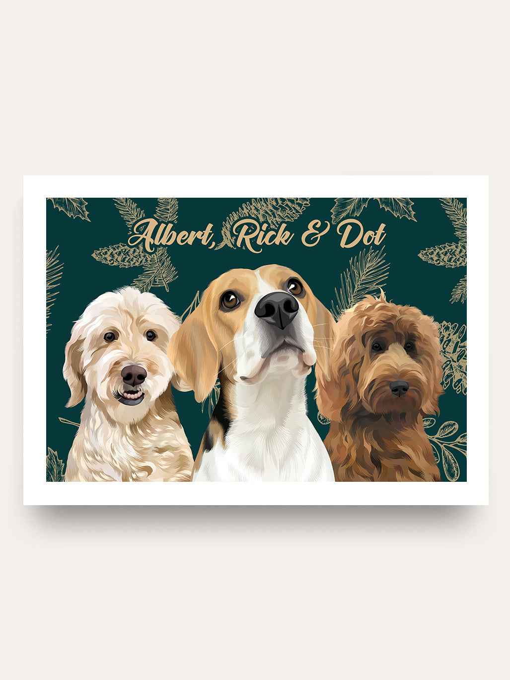 Winter (3 Pets) - Custom Pet Portrait