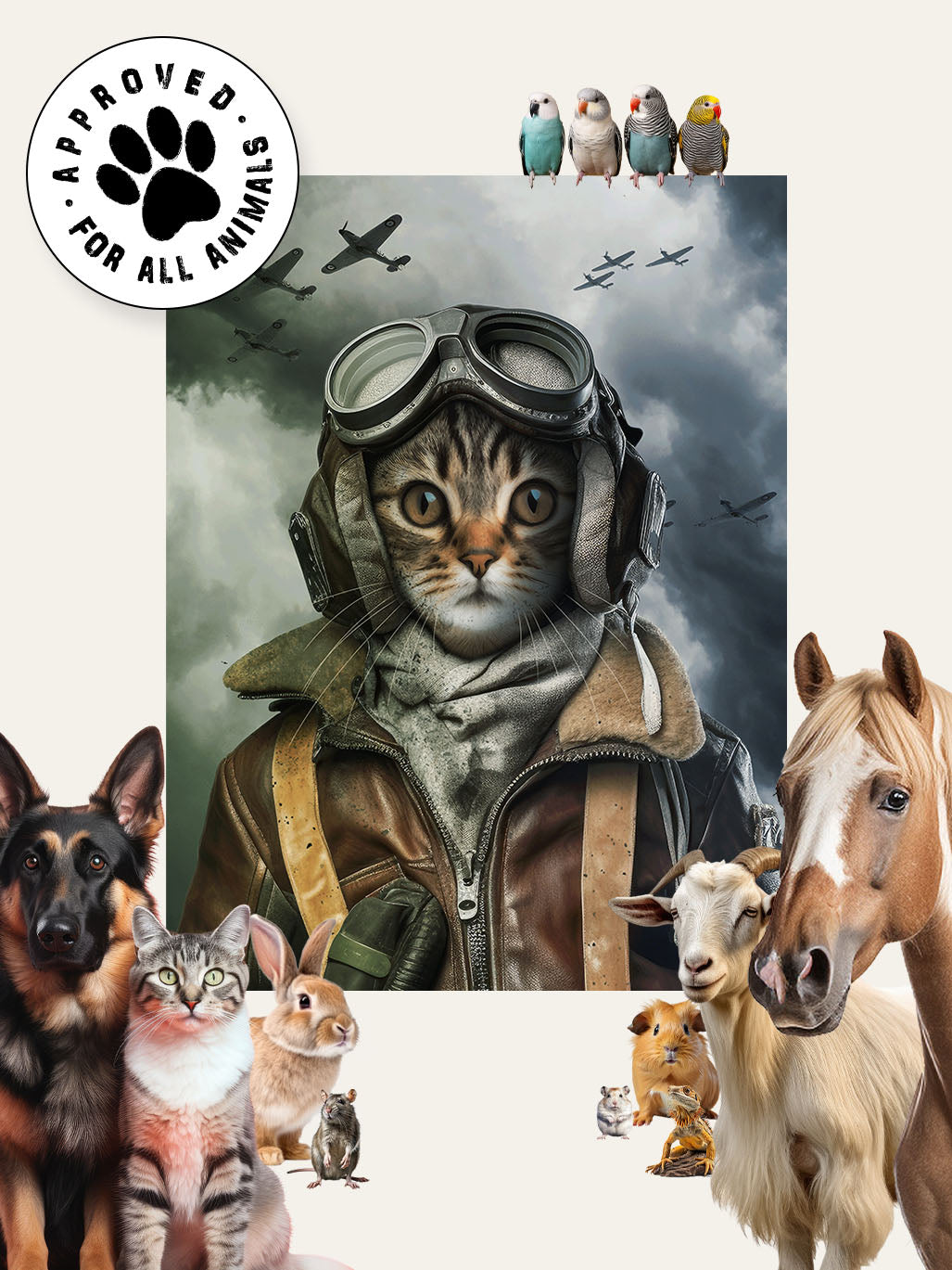 Spitfire Pilot - Custom Pet Cushion