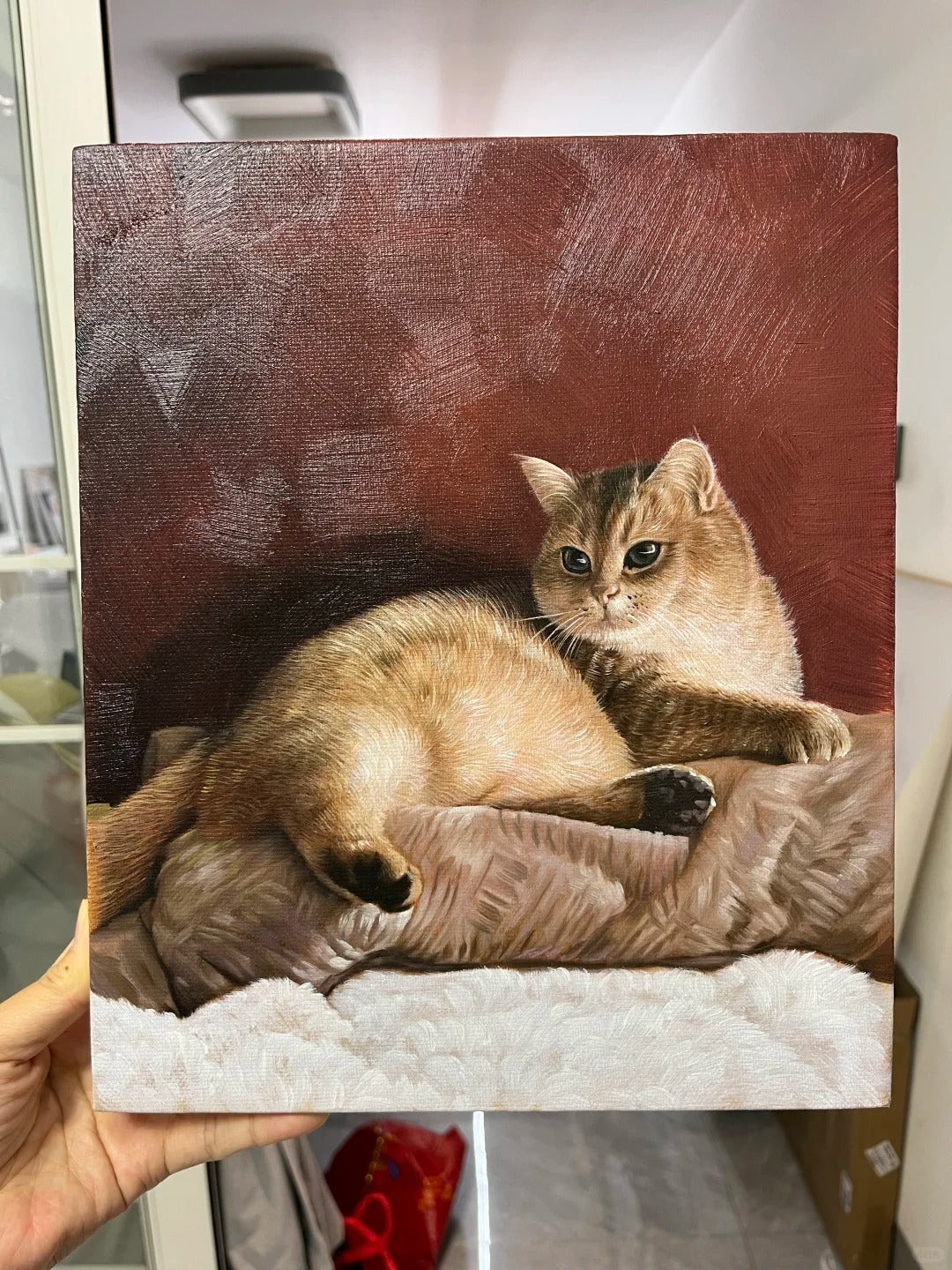 Hand-Painted Realistic Oil Pet Portrait Custom Canvas