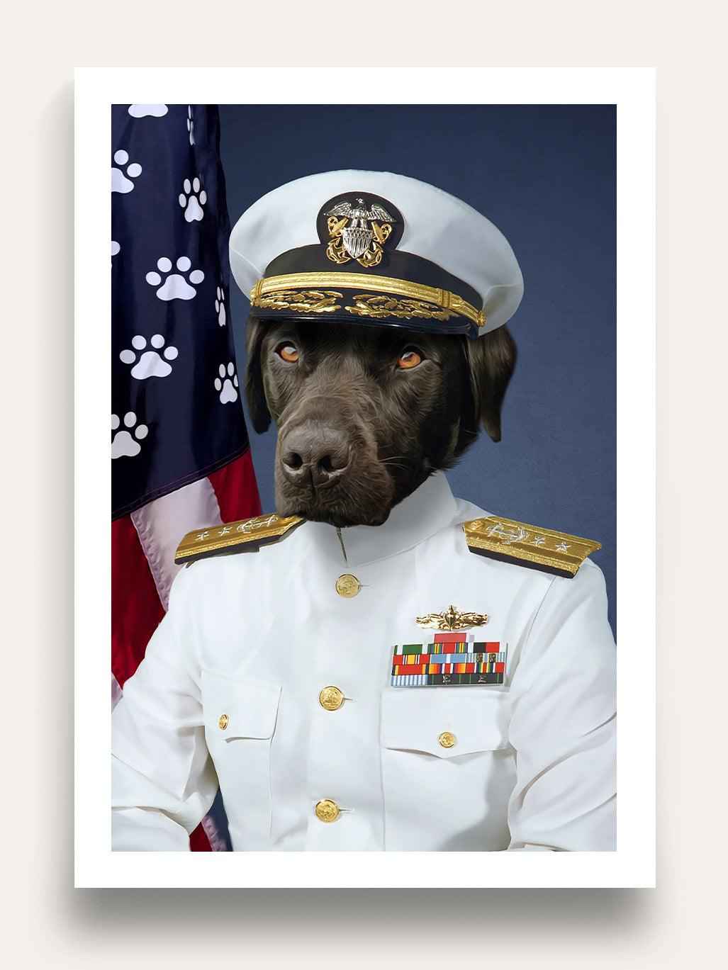 The US Navy Officer - Custom Pet Portrait