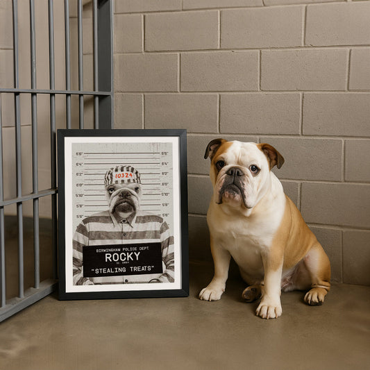 Naughty Pet Mugshot - Custom Pet Portrait
