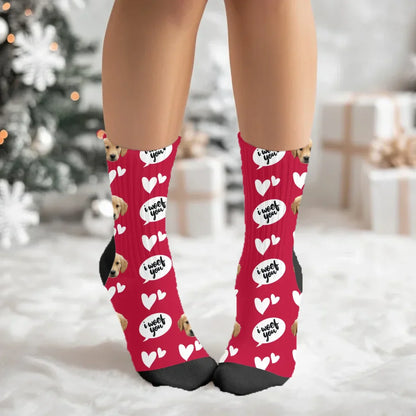 I Woof You Pet Face Socks