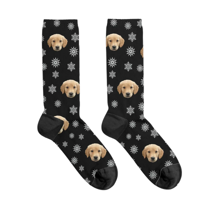 Christmas Snowflakes Pet Face Socks