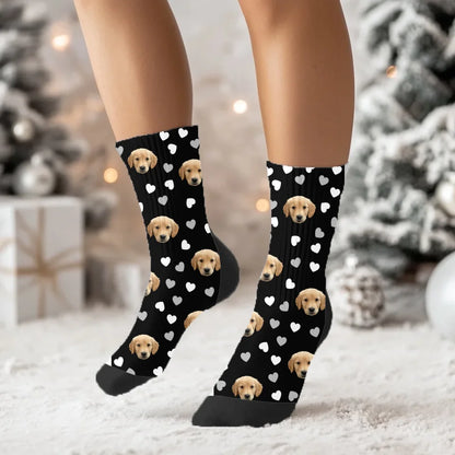 Pet Face Heart Pattern Socks