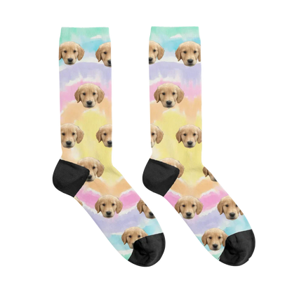 Custom Tie Dye Pet Face Socks