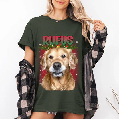 Personalized Christmas Custom Pet Photo T-Shirt
