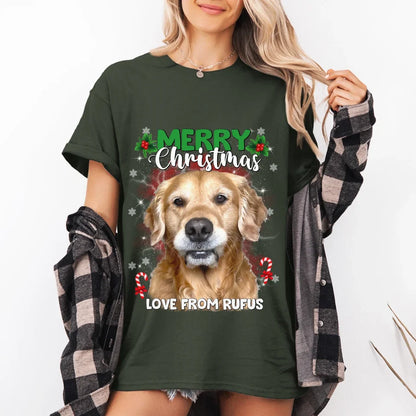 Personalized Christmas Pet Photo Upload T-Shirt