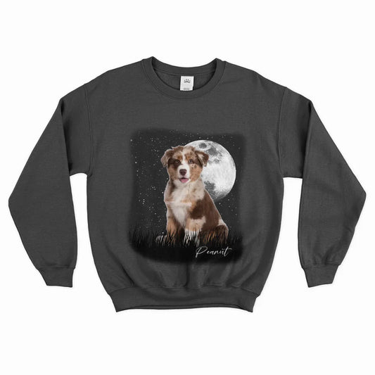 Vintage Style Full Moon Custom Pet Photo Sweatshirt