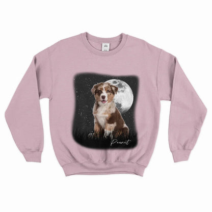 Vintage Style Full Moon Custom Pet Photo Sweatshirt