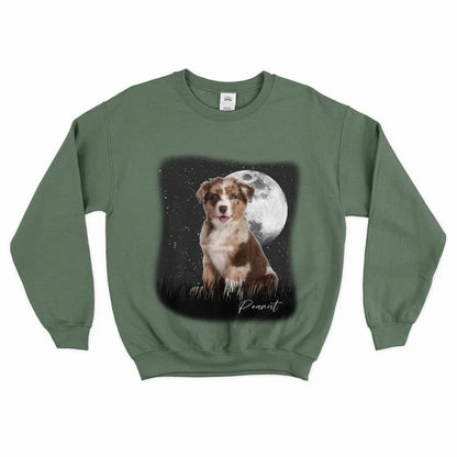 Vintage Style Full Moon Custom Pet Photo Sweatshirt
