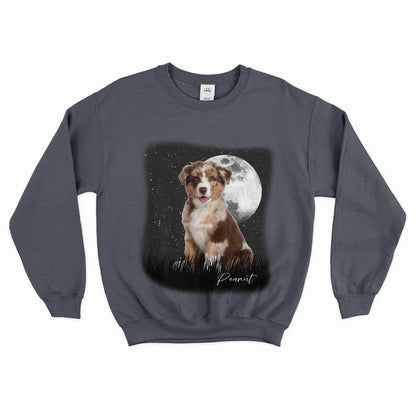 Vintage Style Full Moon Custom Pet Photo Sweatshirt