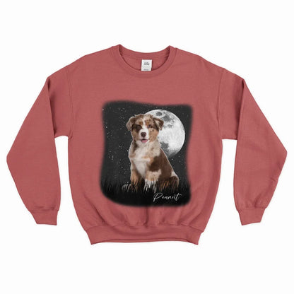 Vintage Style Full Moon Custom Pet Photo Sweatshirt